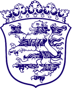 Landeswappen von Hessen mit dem gestreiften Löwen als heraldisches Symbol.