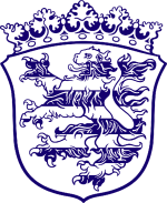 Landeswappen von Hessen mit dem gestreiften Löwen als heraldisches Symbol.
