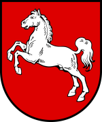 Landeswappen von Niedersachsen mit dem springenden Sachsenross.