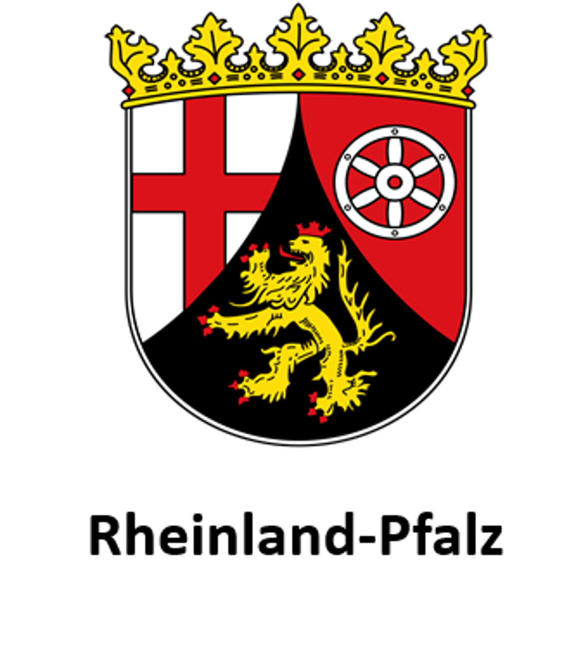 Landeswappen von Rheinland-Pfalz mit den Symbolen der historischen Territorien.