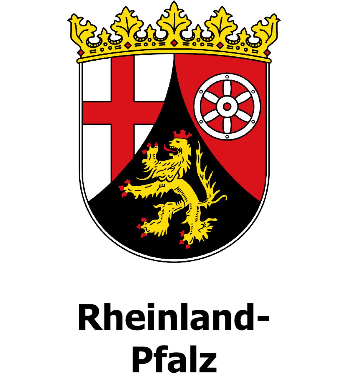 Landeswappen von Rheinland-Pfalz mit den Symbolen der historischen Territorien.